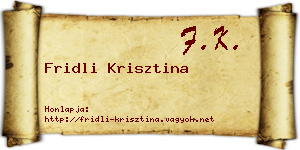 Fridli Krisztina névjegykártya